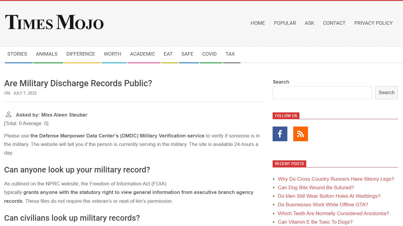 Are military discharge records public? - TimesMojo